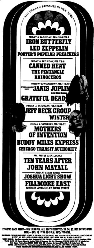 21+22/02/1969Fillmore East, New York, NY